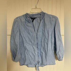 White House Black Market Light Blue Blouse